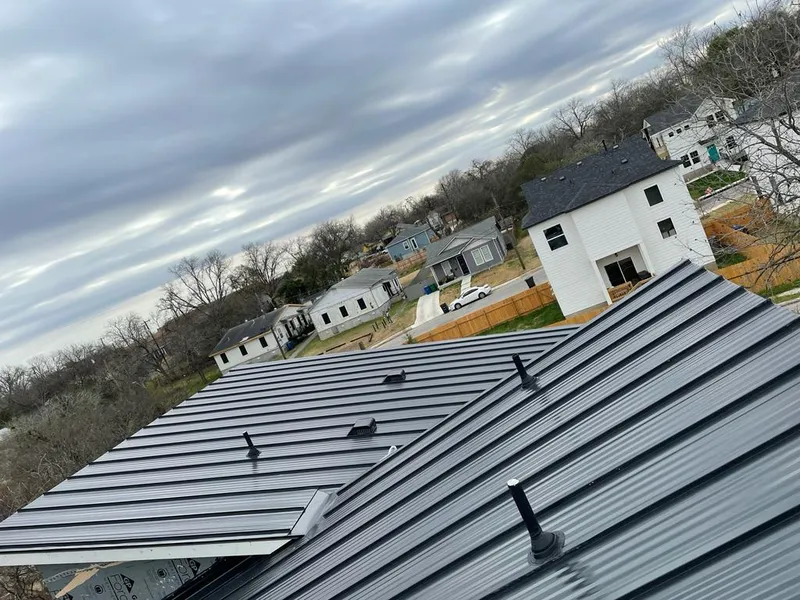 Standing seam metal roof panels with vents for Skylight Repair in Sandy Oaks